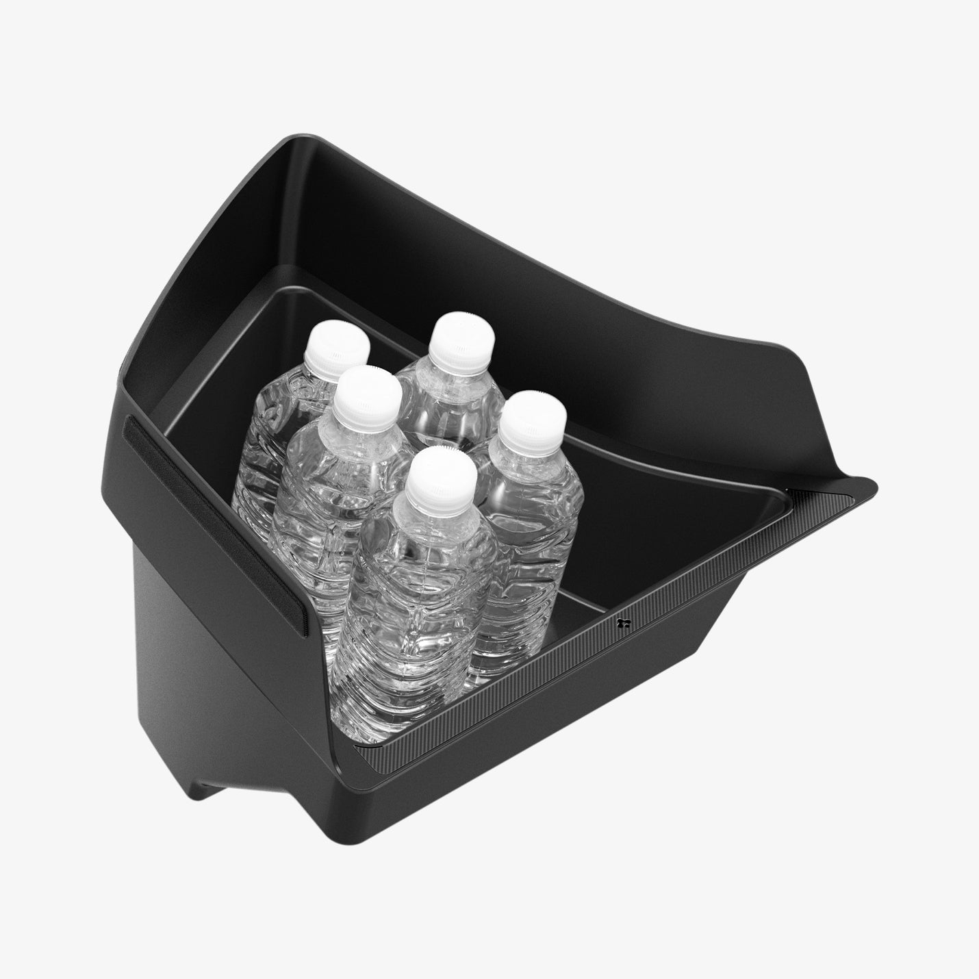 ACP08352 - Tesla Model 3 Highland Trunk Organizer TO228H in Black showing the inner with water bottles inside