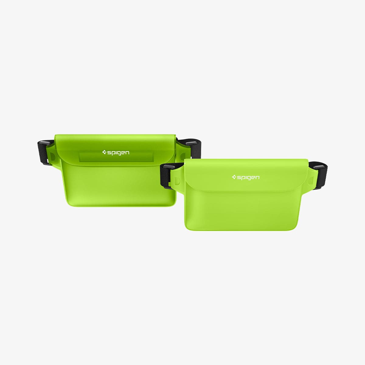 AMP06023 - AquaShield Waterproof Waist Bag (2 Pack) A620 in Cactus Green showing the top and partial front of both translucent and opaque type