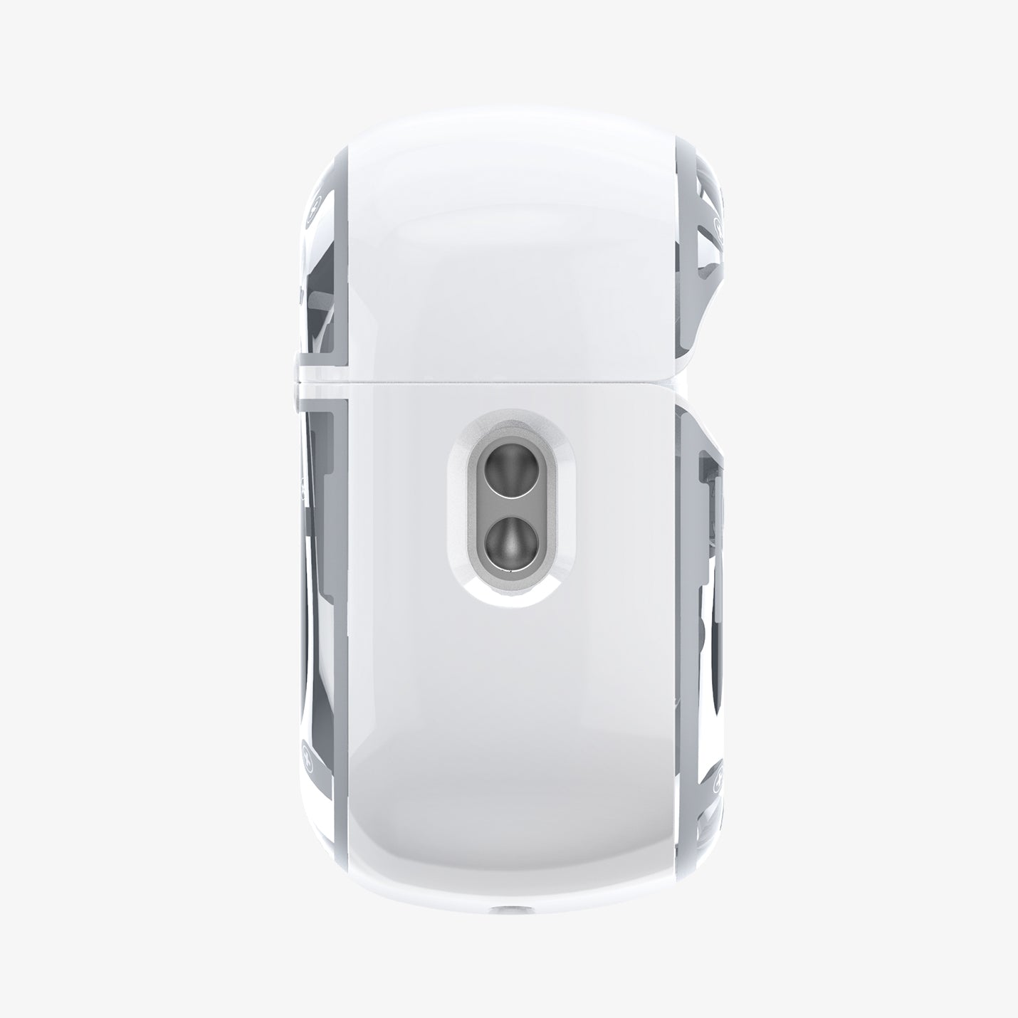 ACS07423 - AirPods Pro 2 Ultra Hybrid Zero One (MagFit) in Zero One White showing the side