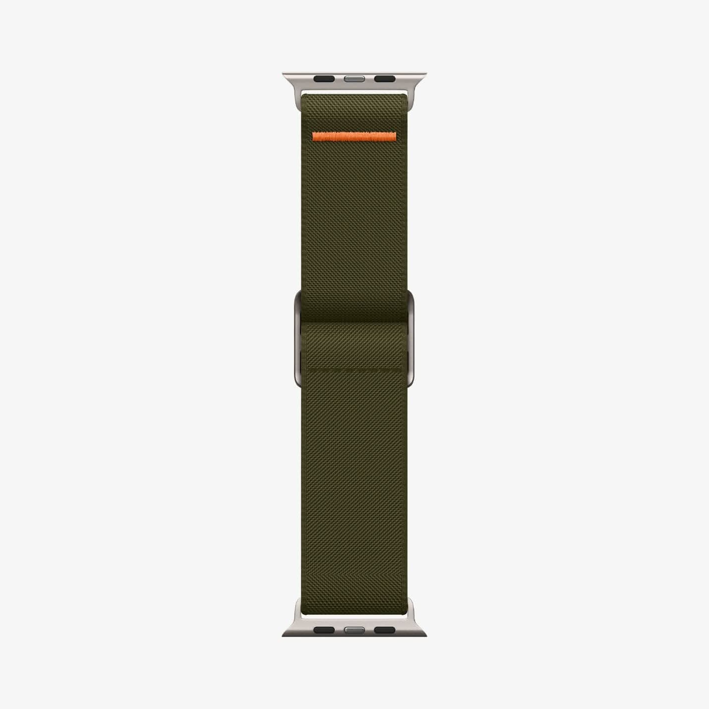 AMP05985 - Apple Watch Series (Apple Watch (49mm)/Apple Watch (45mm)/Apple Watch (42mm)) Watch Band Lite Fit Ultra in khaki showing the watch band laid out flat