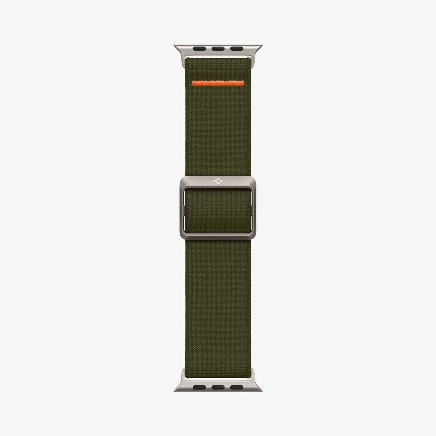 AMP05985 - Apple Watch Series (Apple Watch (49mm)/Apple Watch (45mm)/Apple Watch (42mm)) Watch Band Lite Fit Ultra in khaki showing the watch band laid out flat