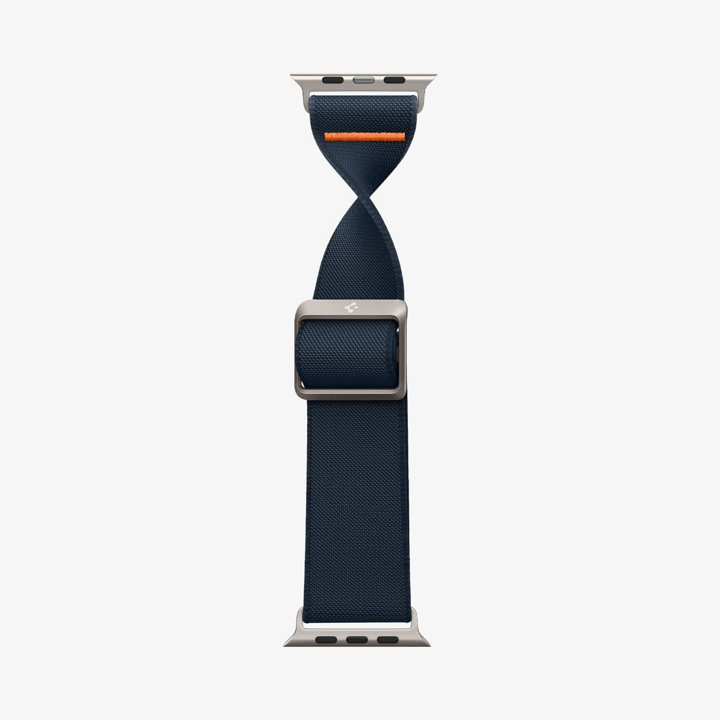 AMP05984 - Apple Watch Series (Apple Watch (49mm)/Apple Watch (45mm)/Apple Watch (42mm)) Watch Band Lite Fit Ultra in navy showing the watch band bending to show the durability