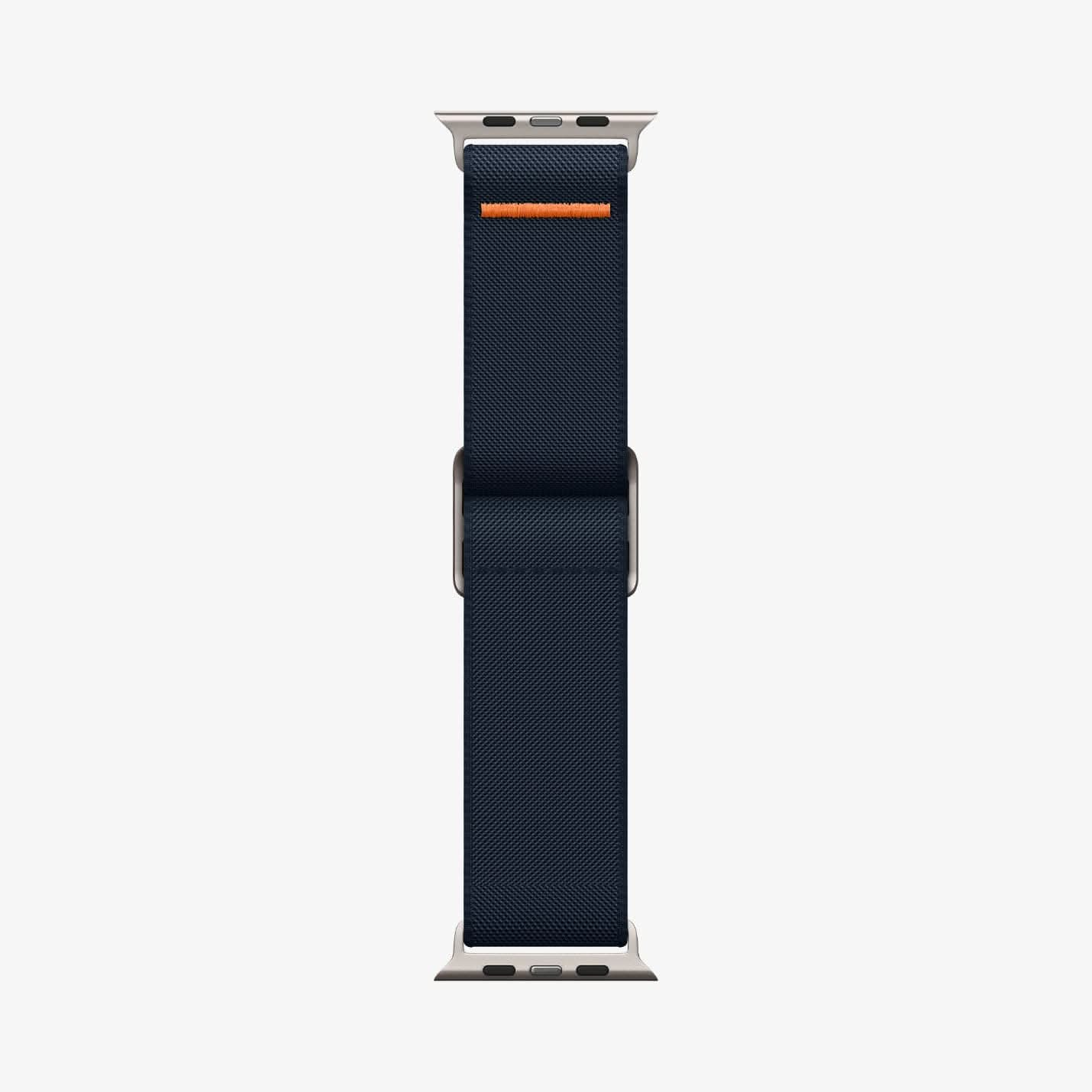 AMP05984 - Apple Watch Series (Apple Watch (49mm)/Apple Watch (45mm)/Apple Watch (42mm)) Watch Band Lite Fit Ultra in navy showing the watch band laid out flat