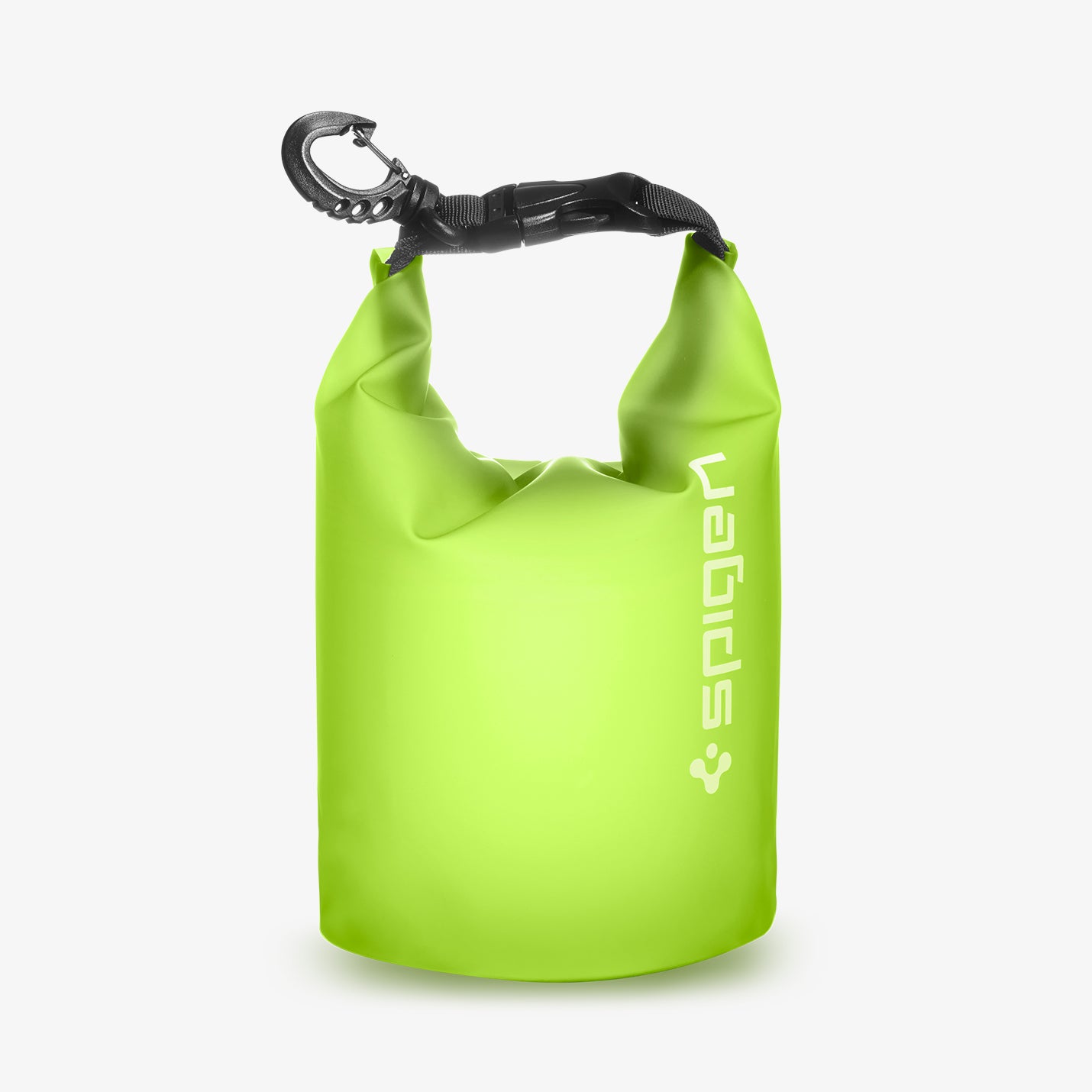 AMP06027 - AquaShield Waterproof Bag A630 in Cactus Green showing the front of a small bag with carabiner and strap