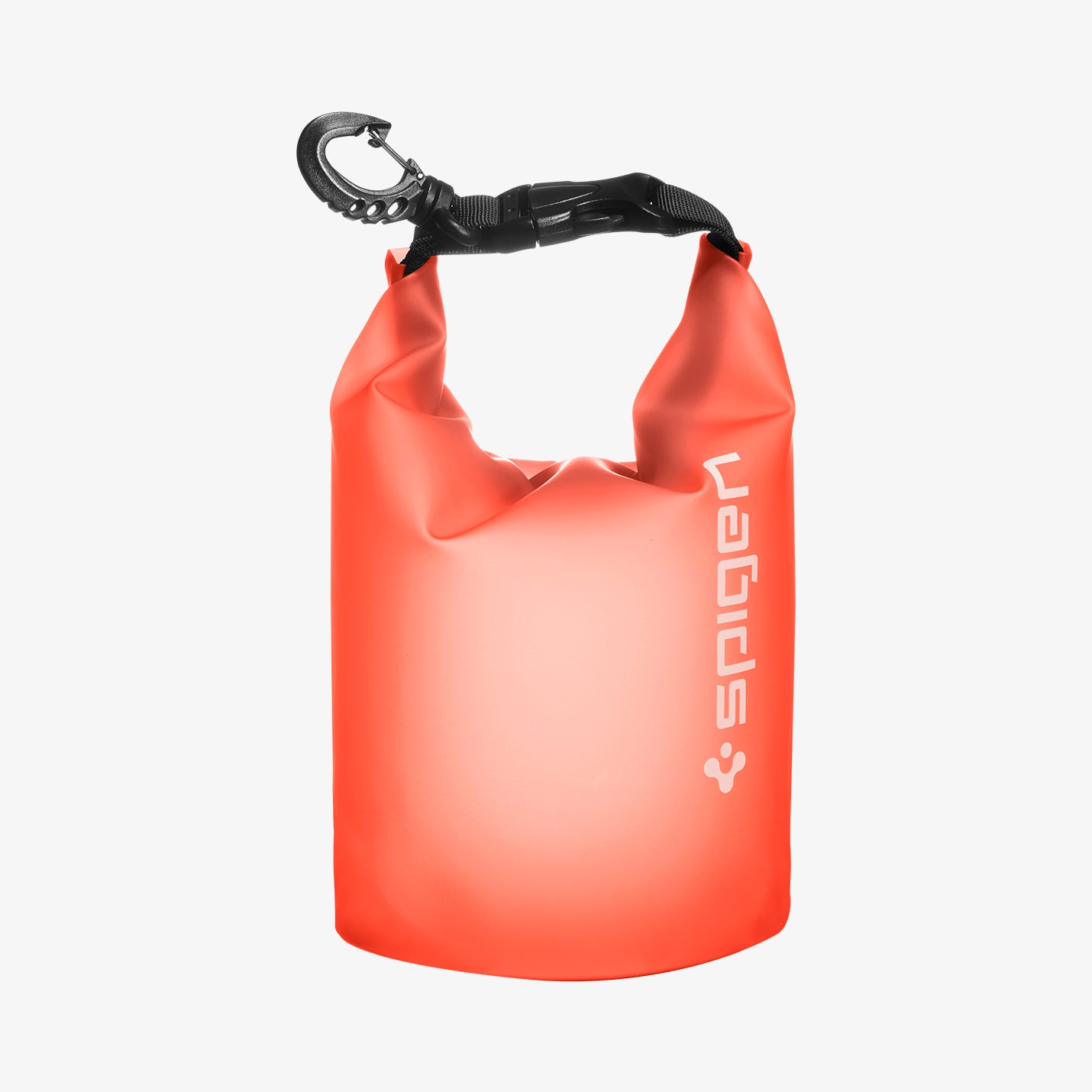 AMP06025 - AquaShield Waterproof Bag A630 in Sunset Orange showing the front of a small bag with carabiner and strap