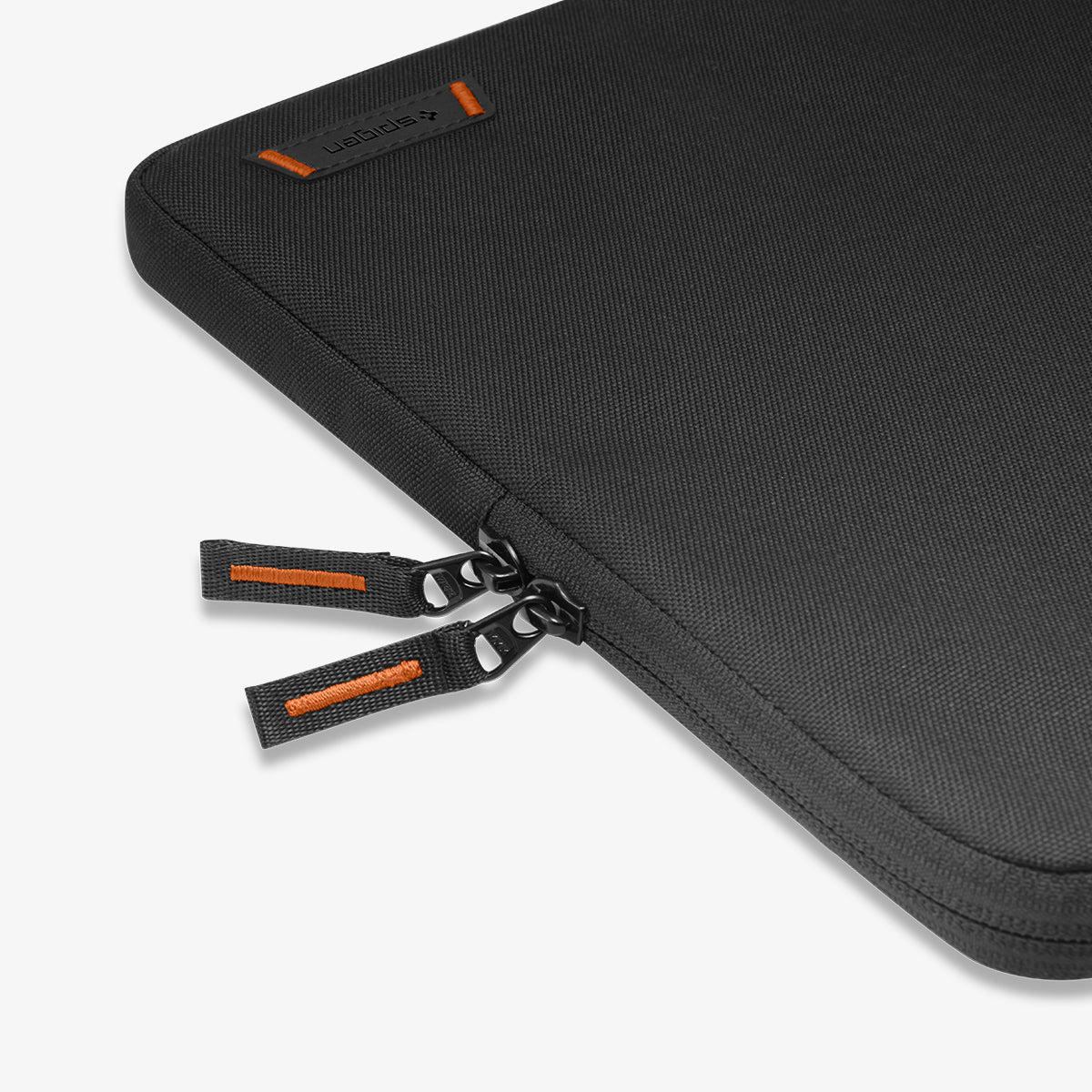 AFA07004 - Basic Laptop Pouch 14" in Black showing the partial front and partial side with double zipper