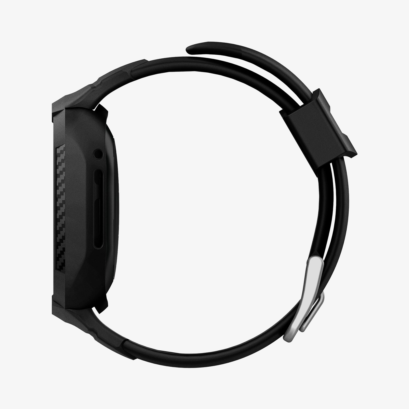 ACS02046 - Fitbit Versa 3 Band Rugged Armor Pro in black showing the side