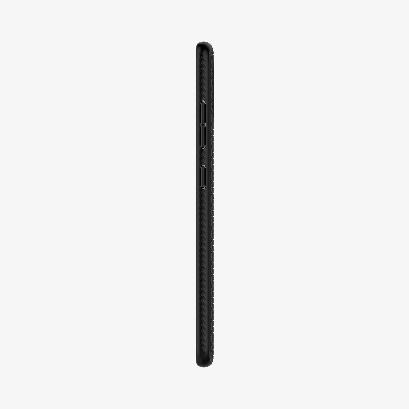 ACS00601 - Galaxy A51 Case Liquid Air in Matte Black showing the side with side buttons