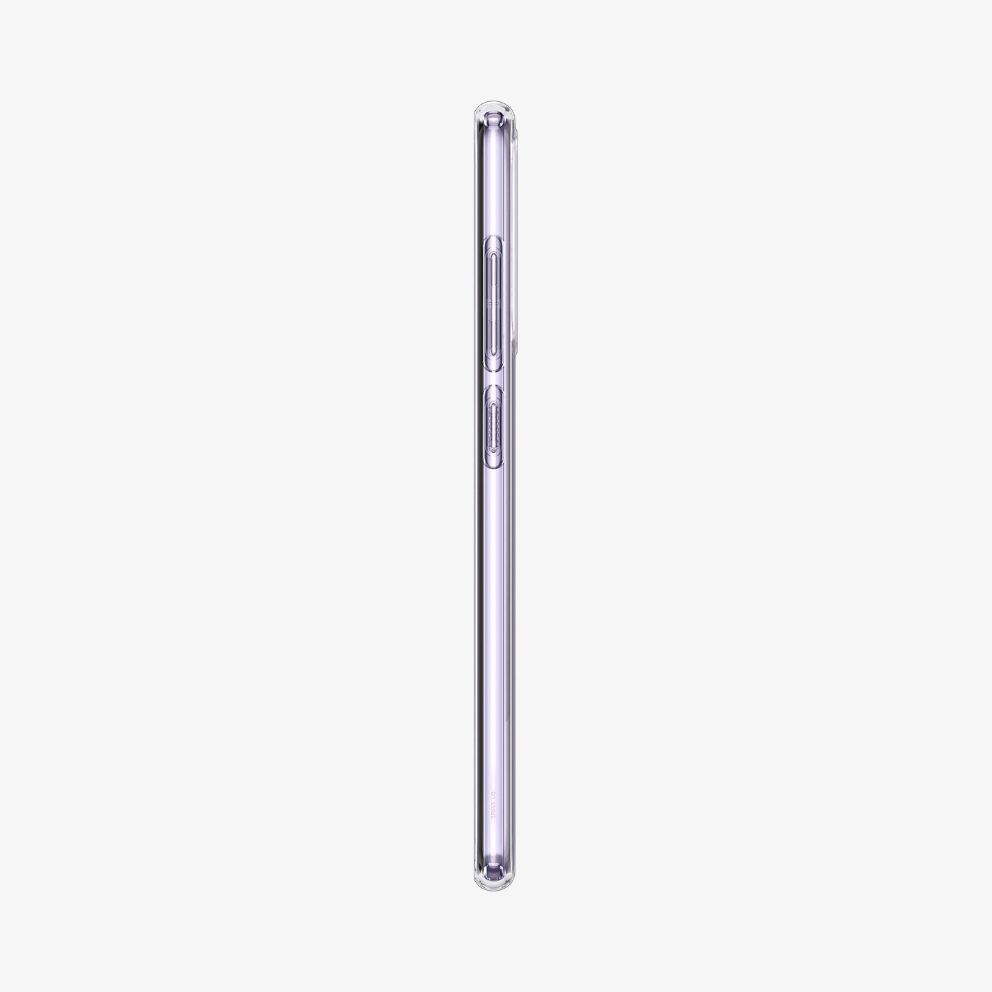 ACS02316 - Galaxy A52 Case Liquid Crystal in Crystal Clear showing the side with side buttons