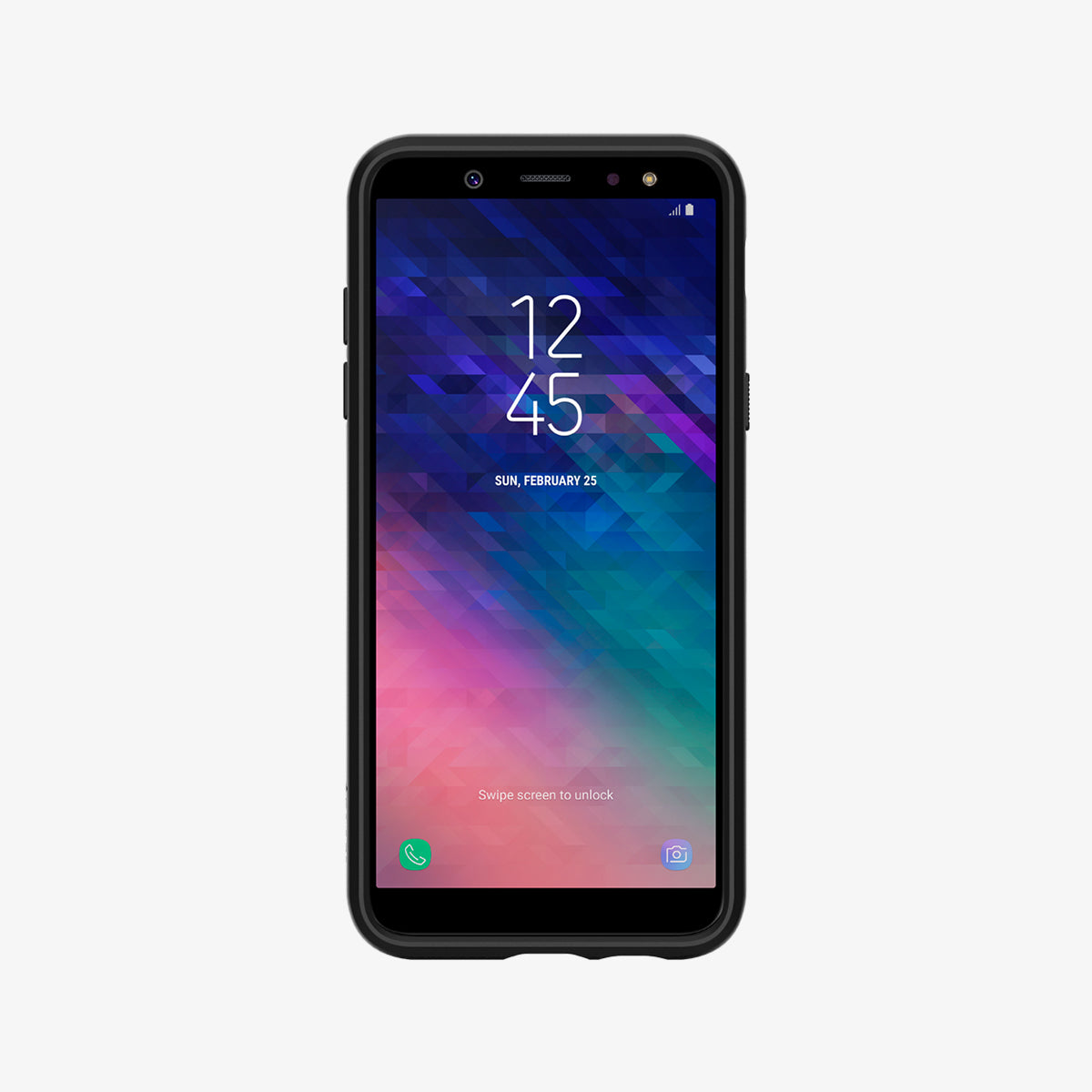 596CS24093 - Galaxy A6 Case Liquid Air in Black showing the front