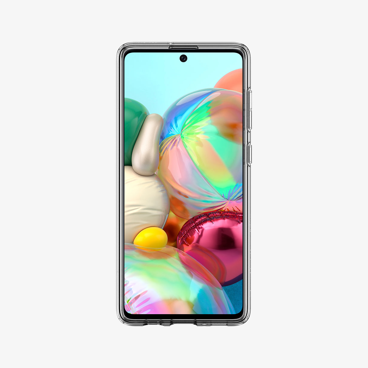 ACS00566 - Galaxy A71 Case Liquid Crystal in Crystal Clear showing the front