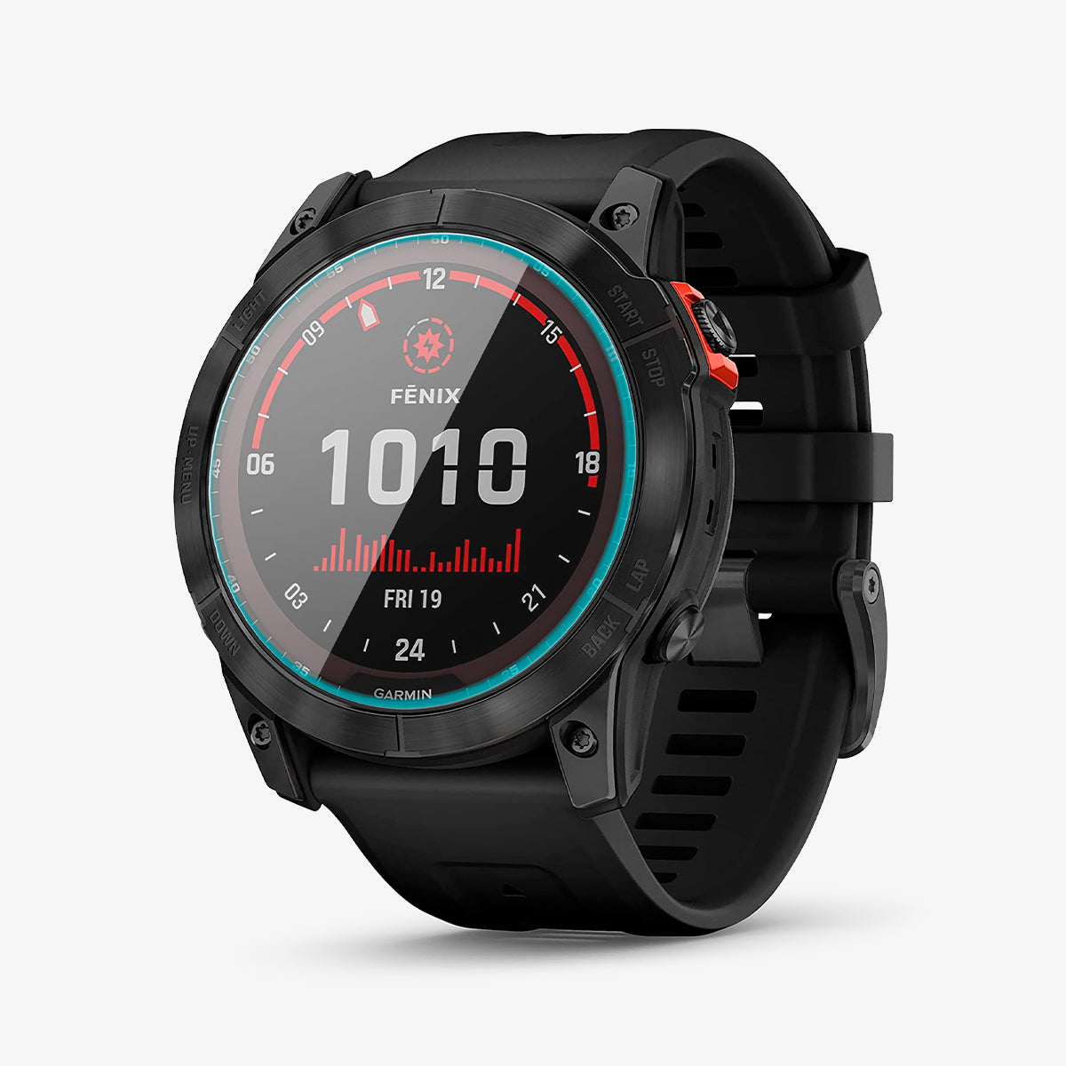 AGL04633 - Garmin Fenix 7x Screen Protector EZ FIT Glas.tR showing the front and partial side