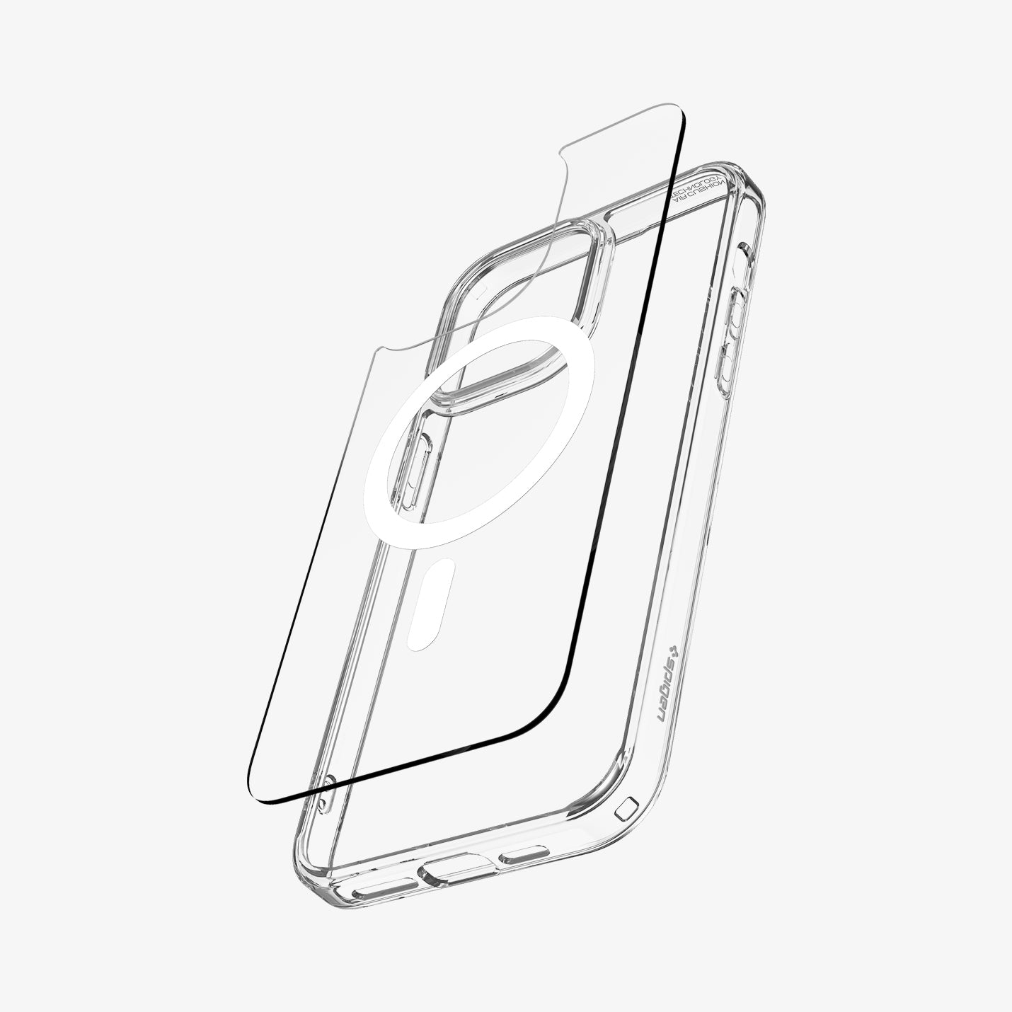 ACS05936 - iPhone 14 Pro Case Air Skin Hybrid (MagFit) in white showing the two layers of case