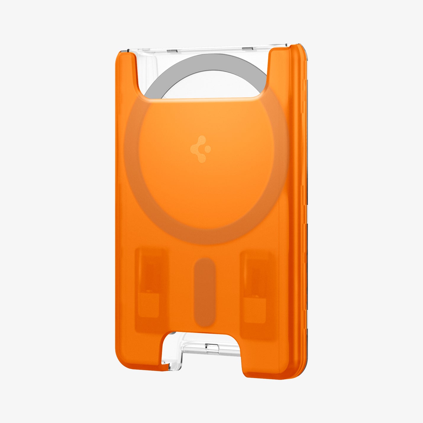 AFA08574 - MagSafe Card Holder Classic C1 (MagFit) in Tangerine showing the front and partial side