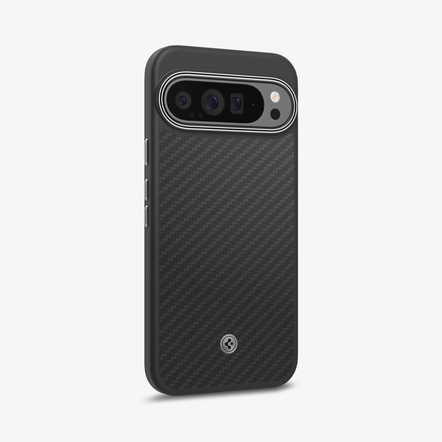 ACS07734 - Pixel 9 Pro XL Case Enzo Aramid in Matte Black showing the back and partial side