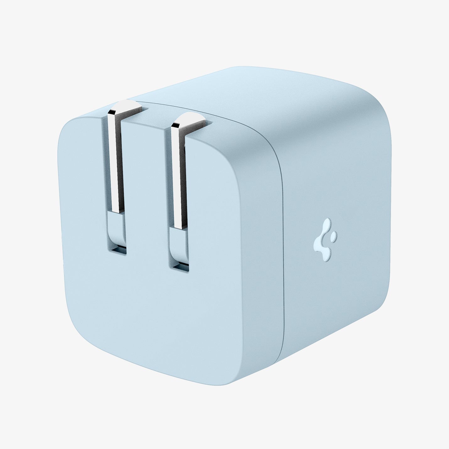 ACH05144 - ArcStation™ Pro GaN 352 Dual USB-C Wall Charger PE2202 in Sierra Blue showing the sides, bottom and power plug folded