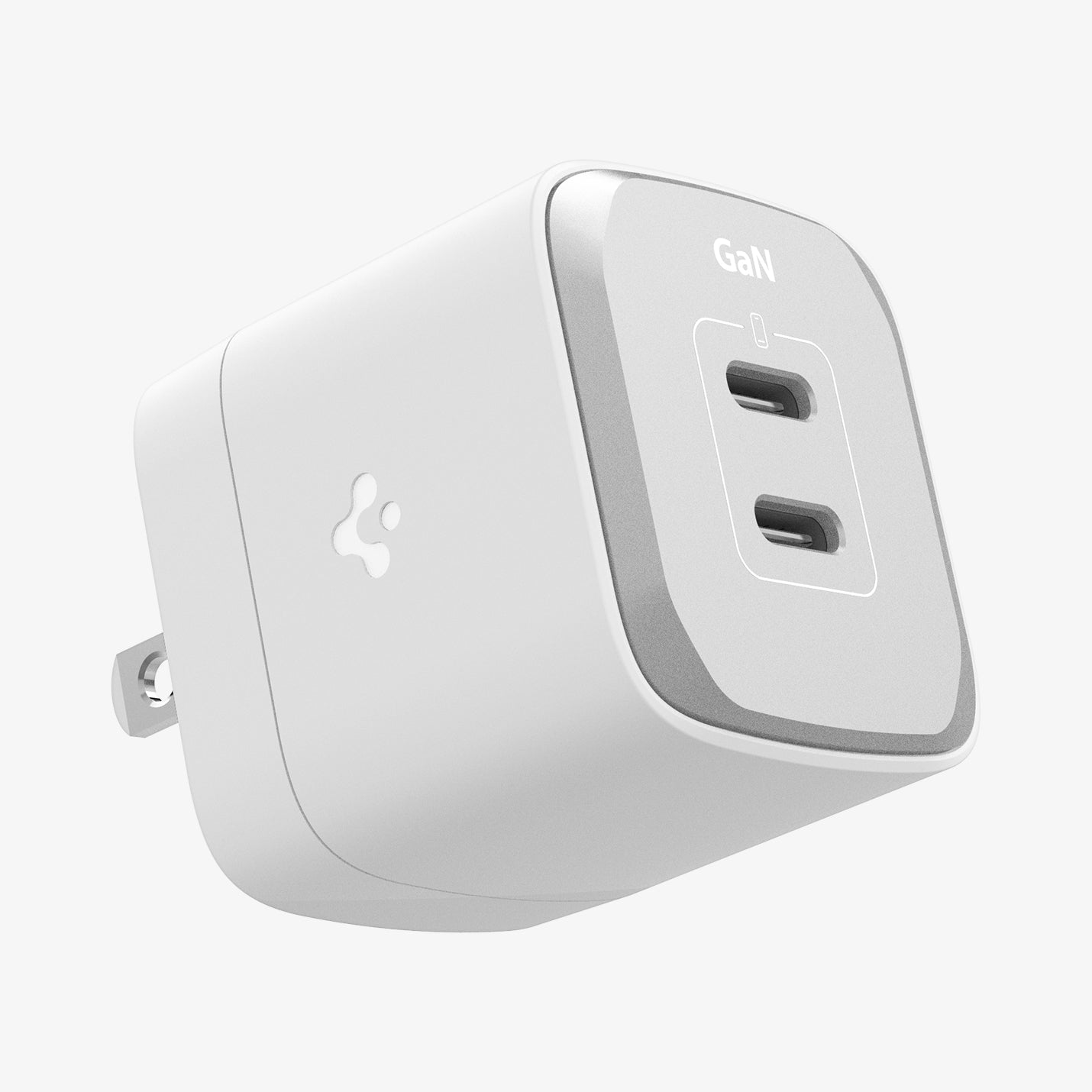 ACH05143 - ArcStation™ Pro GaN 352 Dual USB-C Wall Charger PE2202 in White showing the front, partial sides and partial power plug