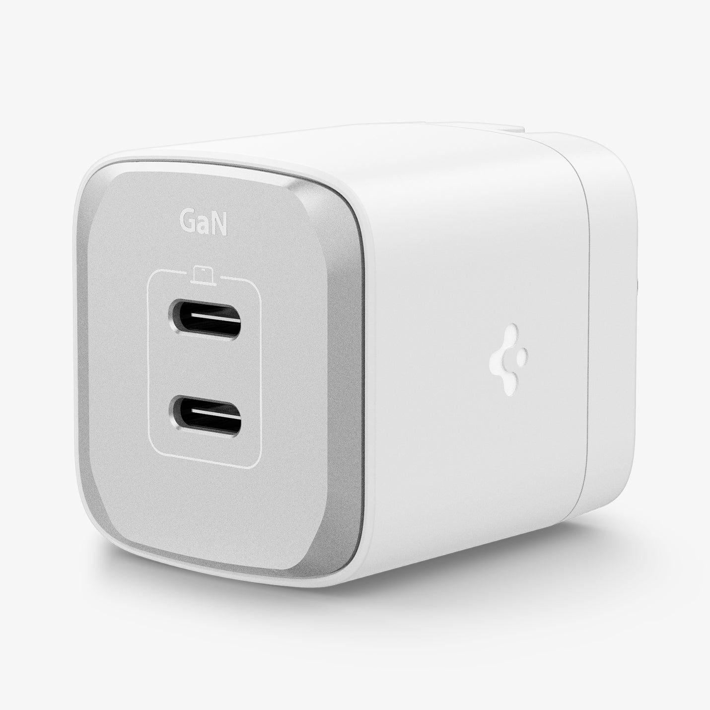 ACH05152 - ArcStation™ Pro GaN 452 Dual USB-C Wall Charger PE2203 in White showing the sides and top with 2 usb c type charging ports