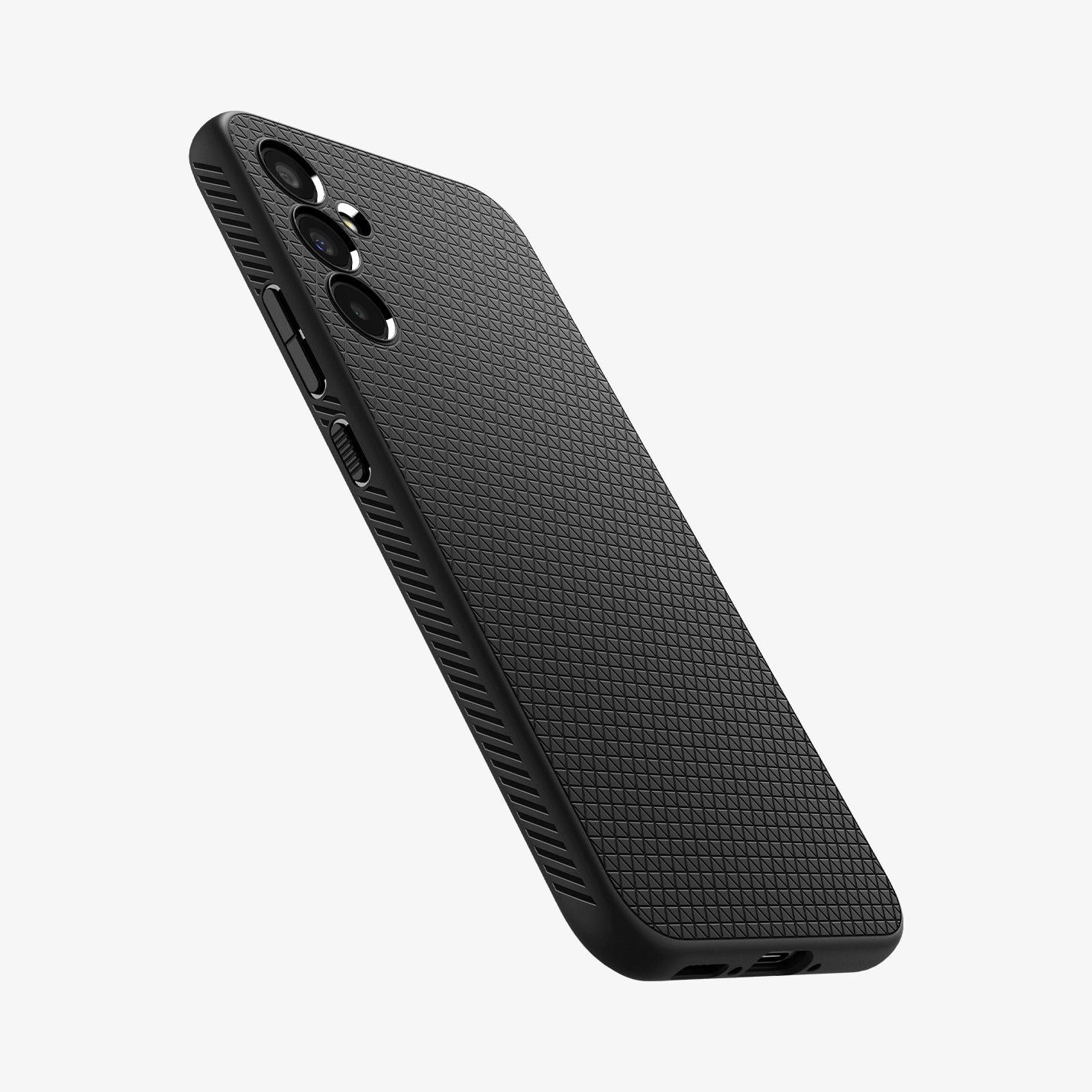 ACS05905 - Galaxy A34 5G Case Liquid Air in Matte Black showing the back, partial side with side buttons and bottom