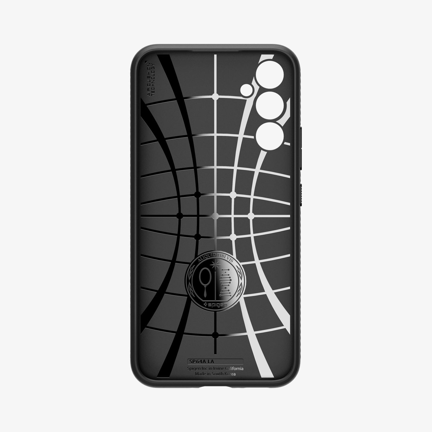 ACS05905 - Galaxy A34 5G Case Liquid Air in Matte Black showing the inner case with spider web pattern