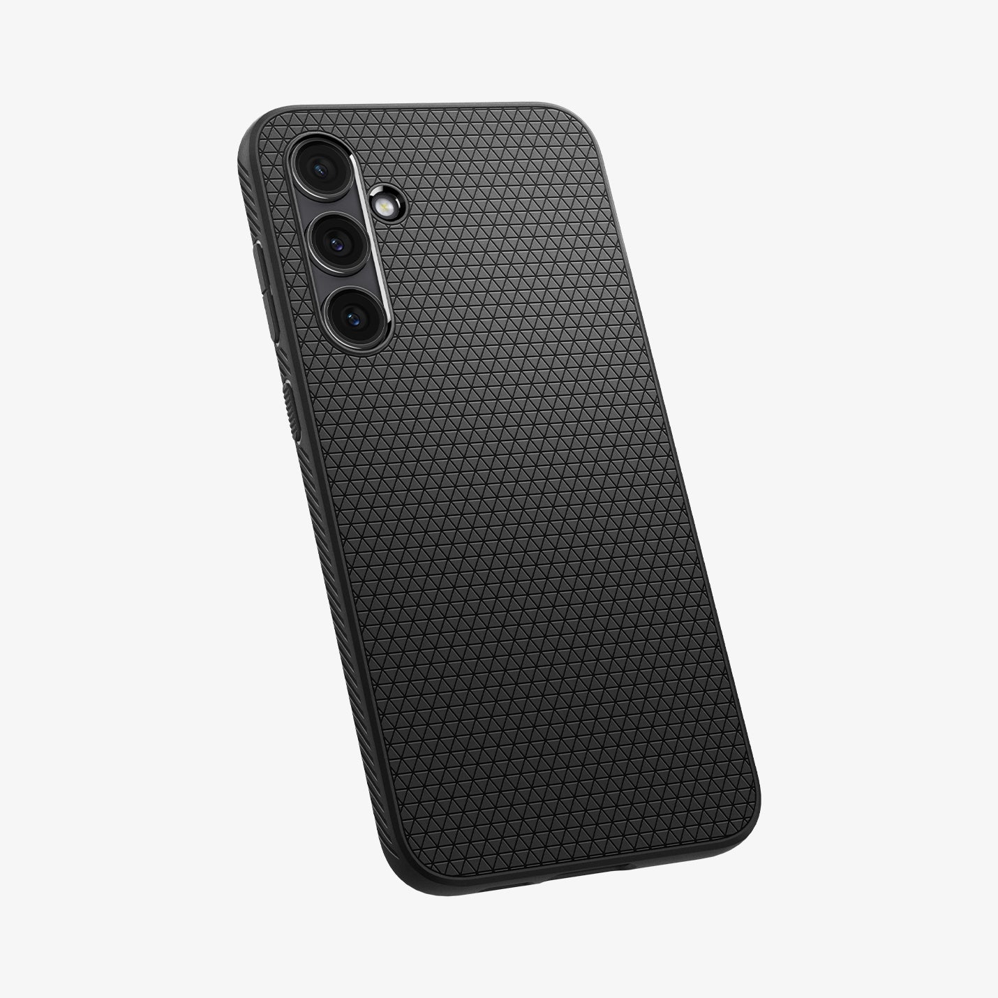 ACS06366 - Galaxy S23 FE Case Liquid Air in matte black showing the back and partial side