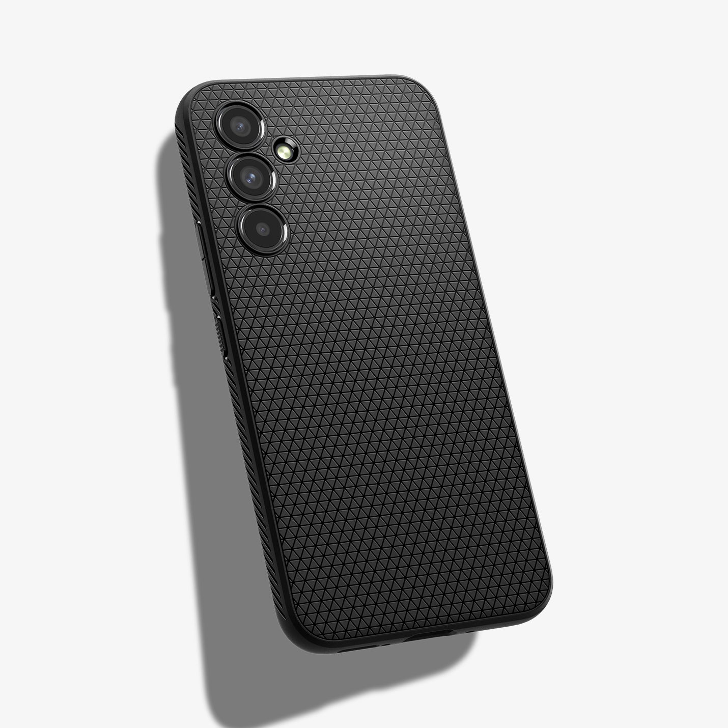 ACS05885 - Galaxy A54 5G Case Liquid Air in Matte Black showing the back partial side slightly tilting