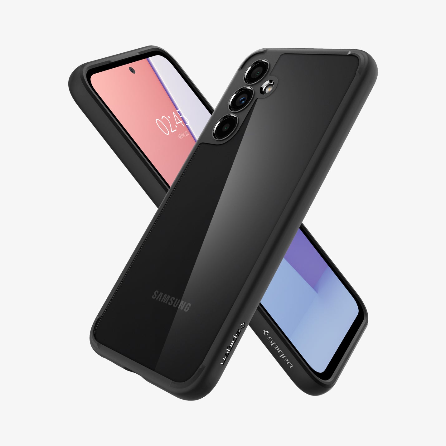 ACS05887 - Galaxy A54 5G Case Ultra Hybrid in Matte Black showing the back, partial side behind it is another device showing partial front and side