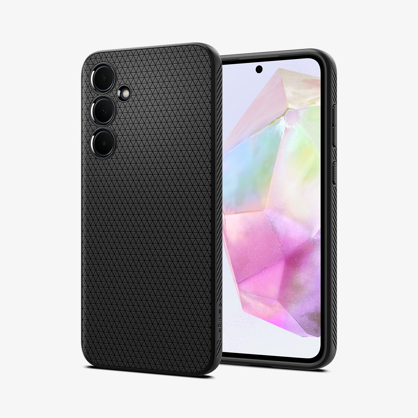 ACS07519 - Galaxy A35 5G Case Liquid Air in Matte Black showing the back, partial front and sides