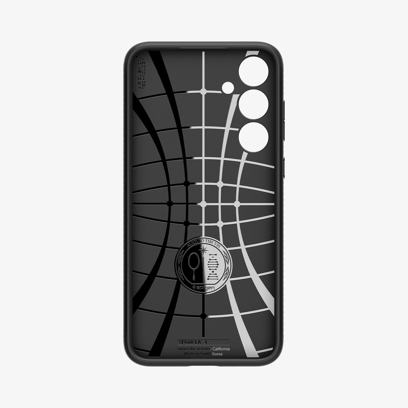 ACS07519 - Galaxy A35 5G Case Liquid Air in Matte Black showing the inner case with spider web pattern