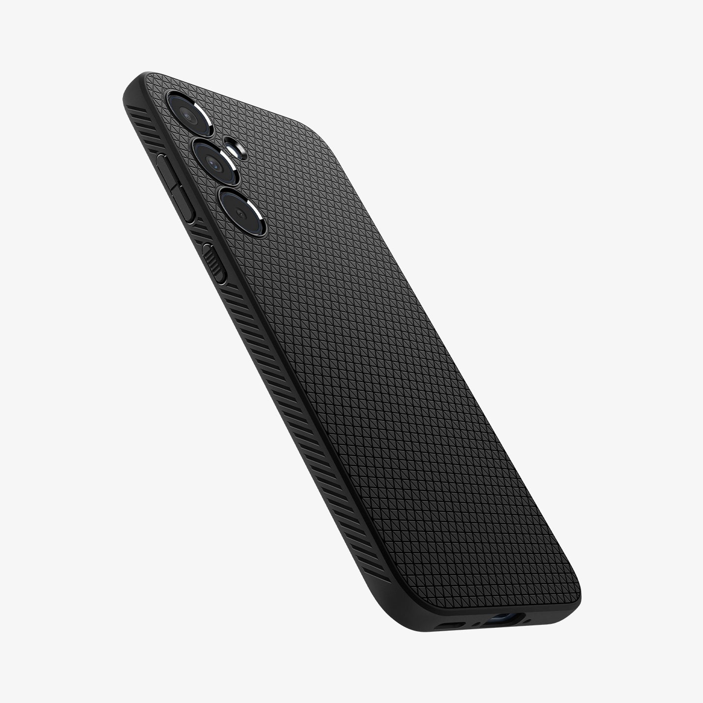 ACS07519 - Galaxy A35 5G Case Liquid Air in Matte Black showing the back, partial sides with side buttons and partial bottom