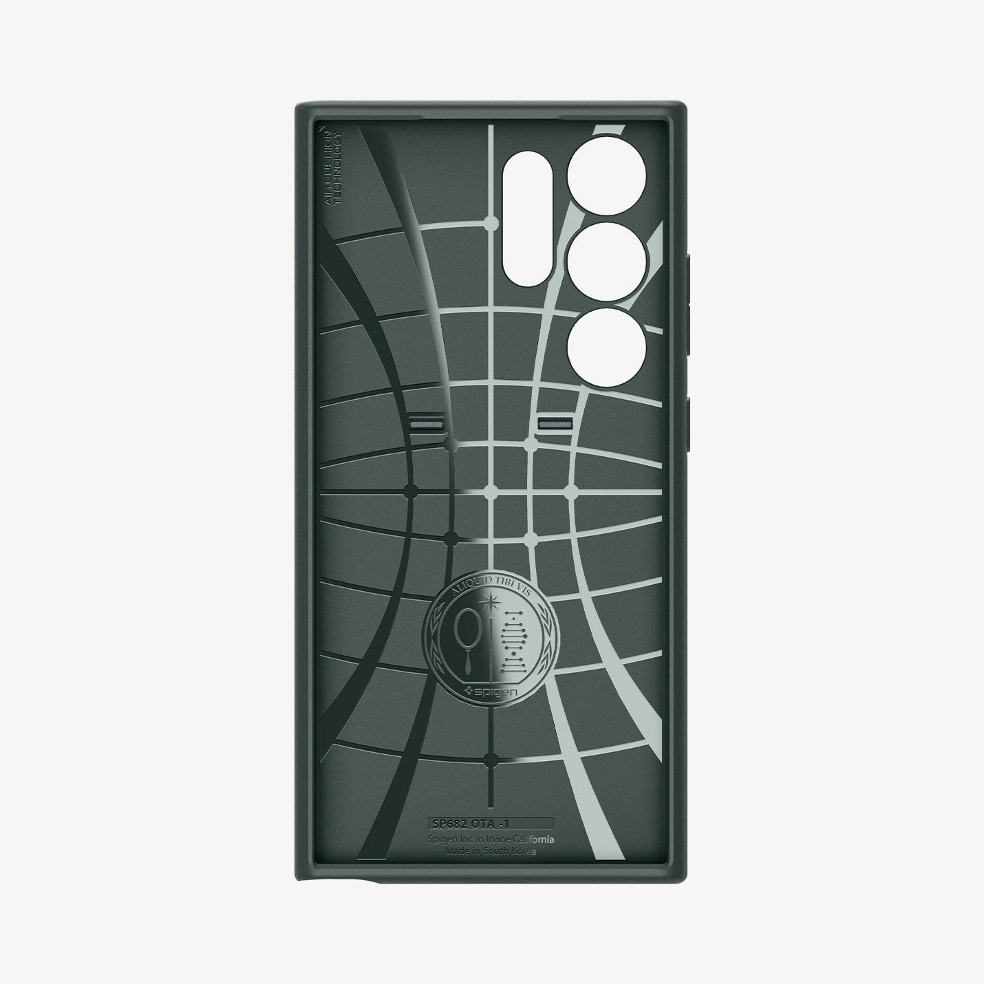 ACS07314 - Galaxy S24 Ultra Case Optik Armor in Abyss Green showing the inner case with spider web pattern