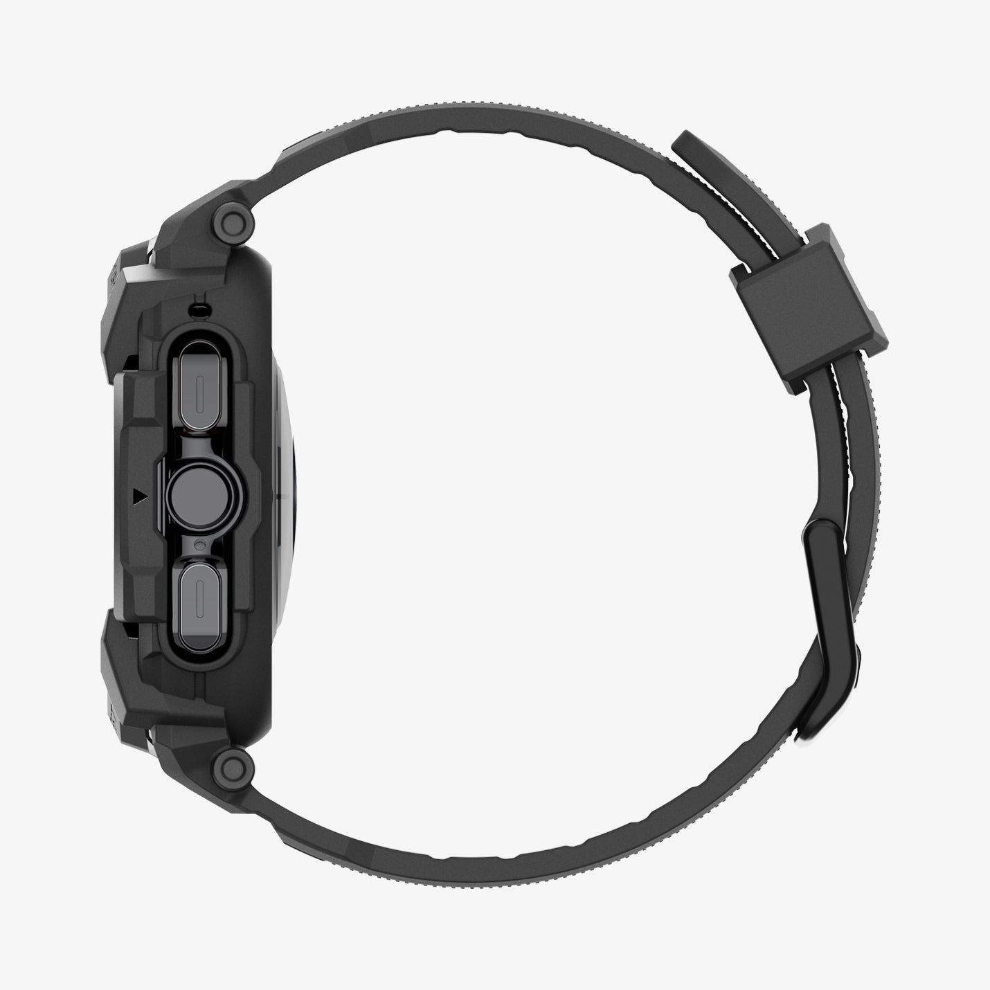 ACS08427 - Galaxy Watch Ultra (47mm) Rugged Armor Pro in Matte Black showing the side facing left