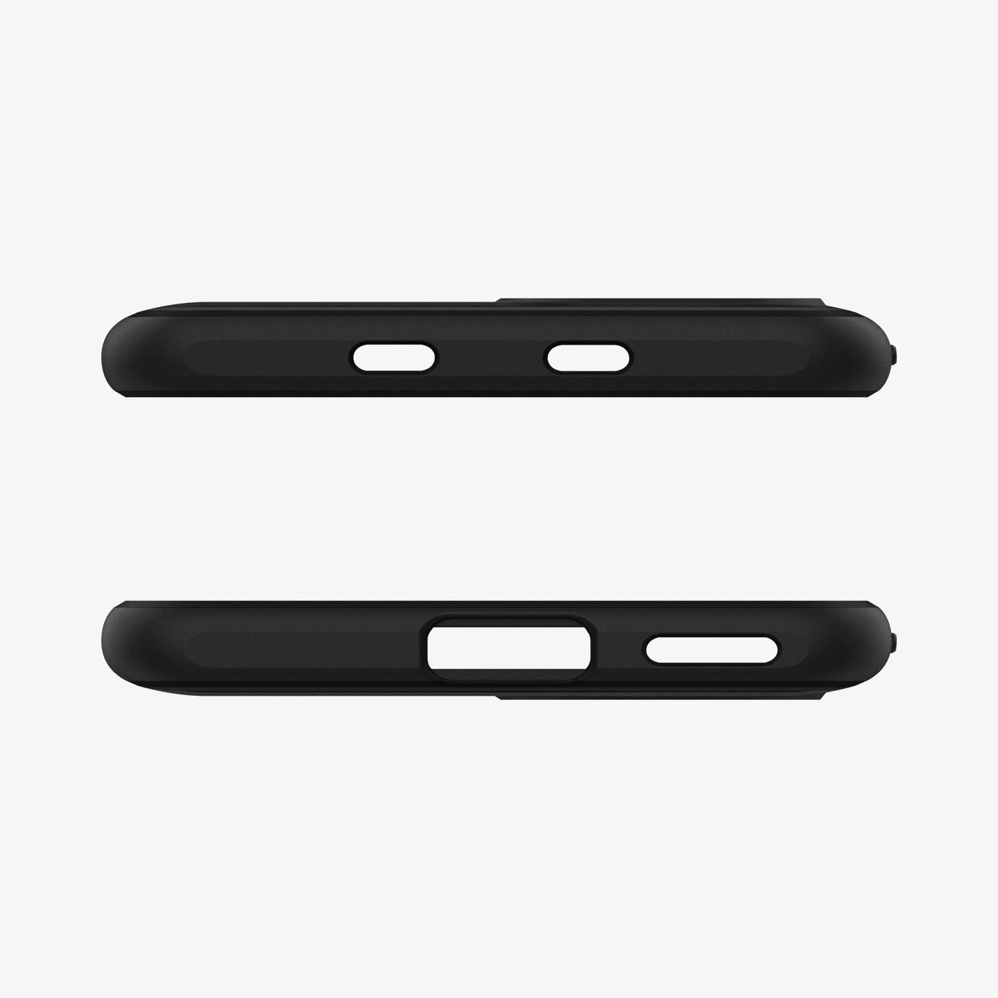 ACS03006 - Xiaomi POCO F3 Rugged Armor Case in Matte Black showing the top and bottom