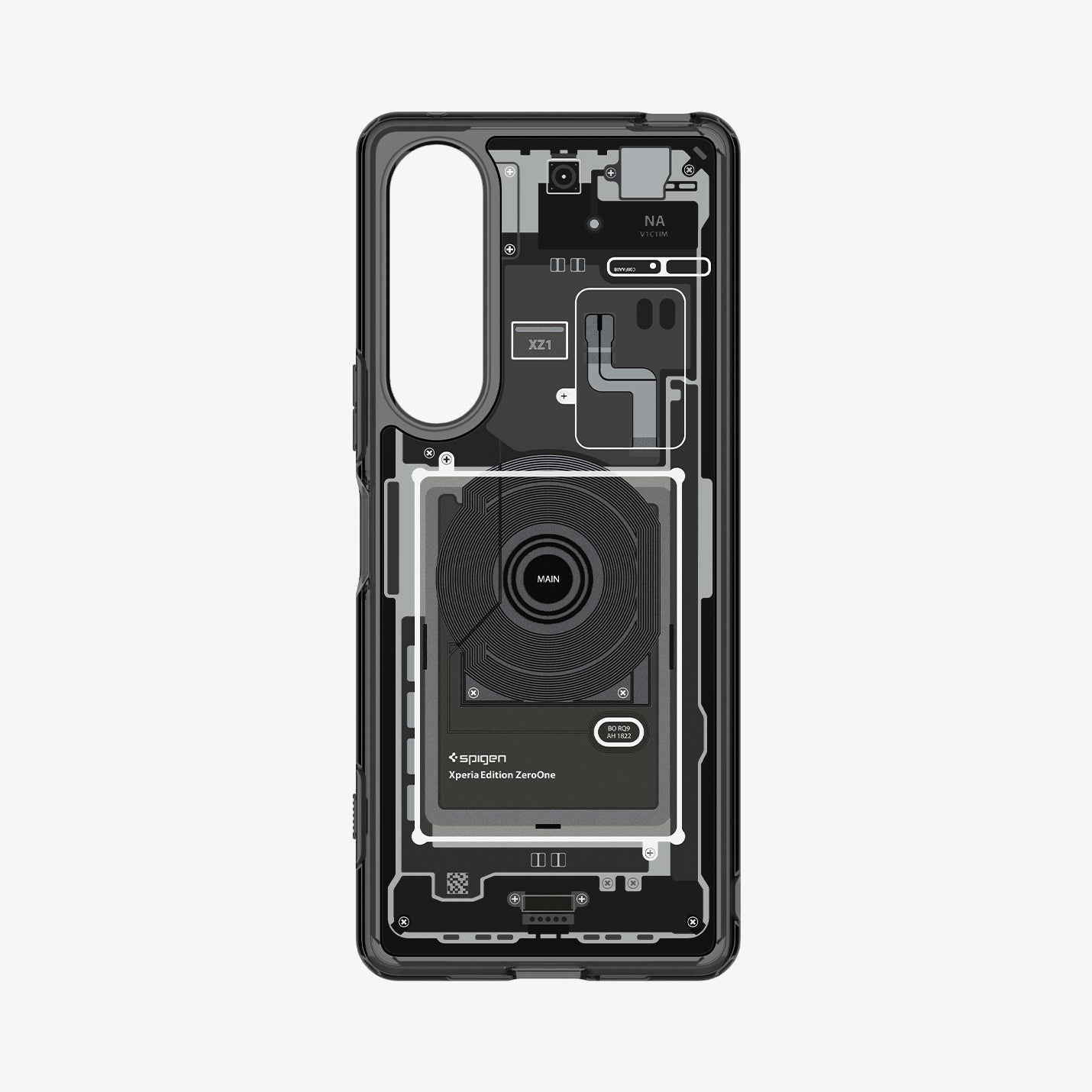 ACS06205 - Sony Xperia 1 V Case Ultra Hybrid Zero One showing the inside of case