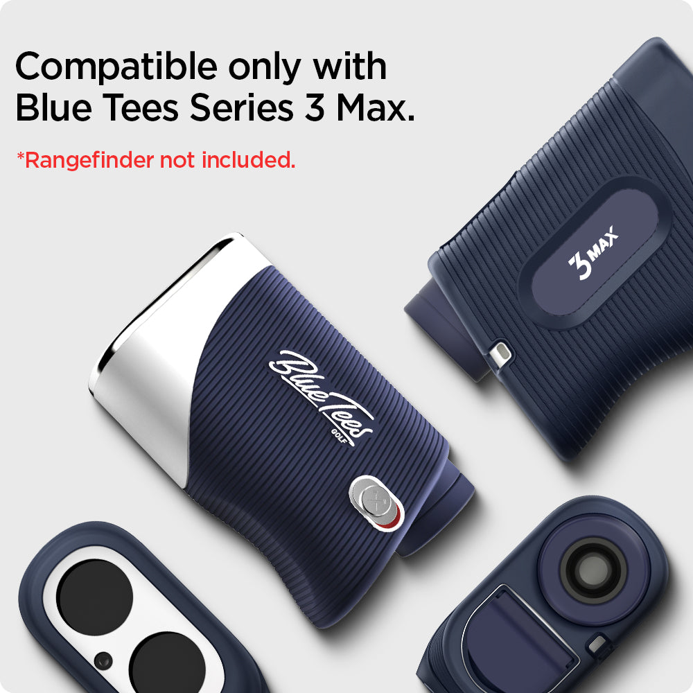 ACS04801 - Blue Tees Golf Series 3 Max Rangefinder AirTag Case Silicone Fit in navy blue showing the compatible only with blue tees series 3 Max