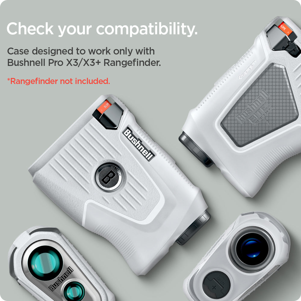 ACS06152 - Bushnell Pro X3 Rangefinder Case Silicone Fit in light gray showing to check your compatibility, case designed to work only with Bushnell Pro X3/x3+ Rangefinder