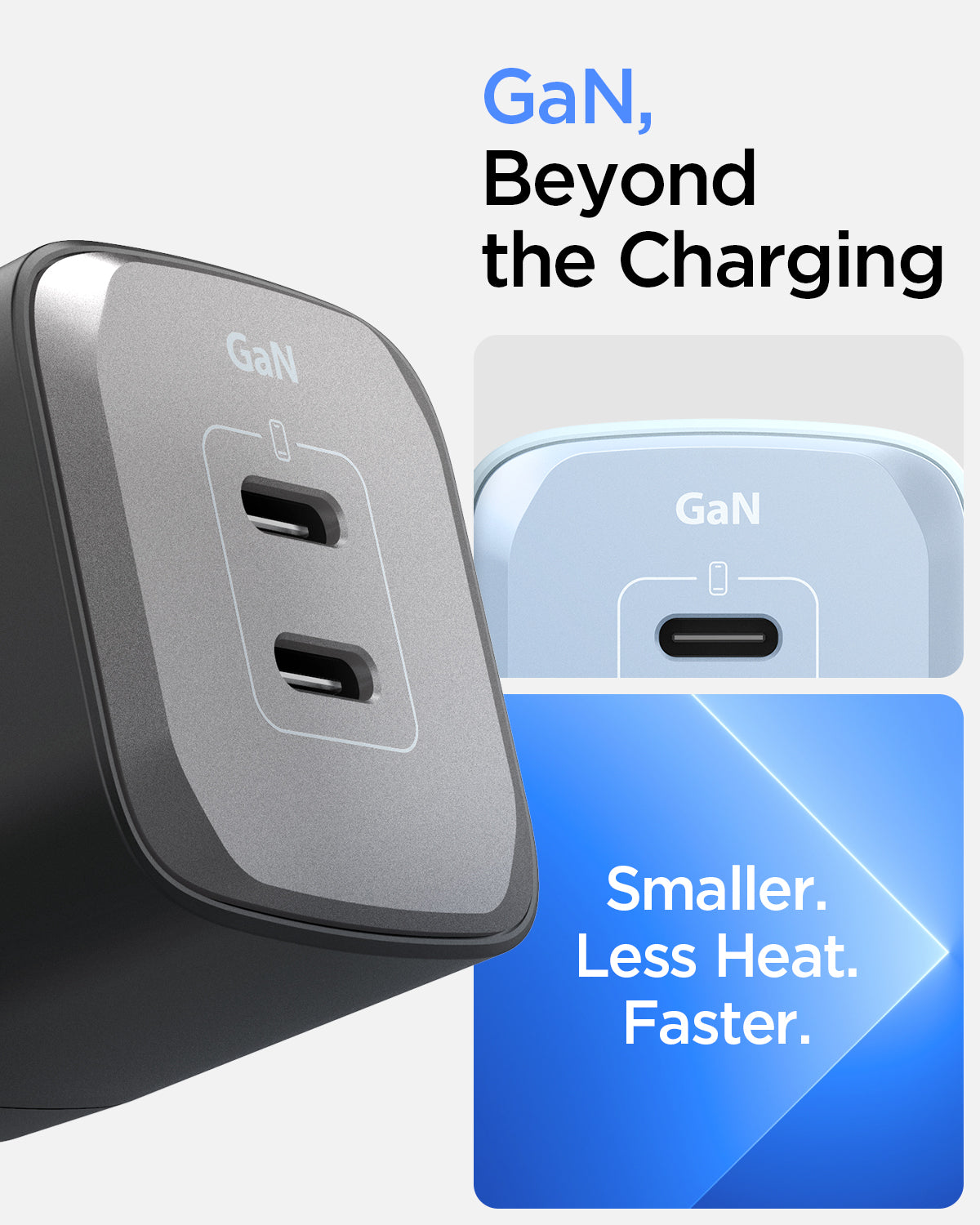 ACH05143 - ArcStation™ Pro GaN 352 Dual USB-C Wall Charger PE2202 showing the GaN technology, beyond the charging. Smaller, less heat and faster.