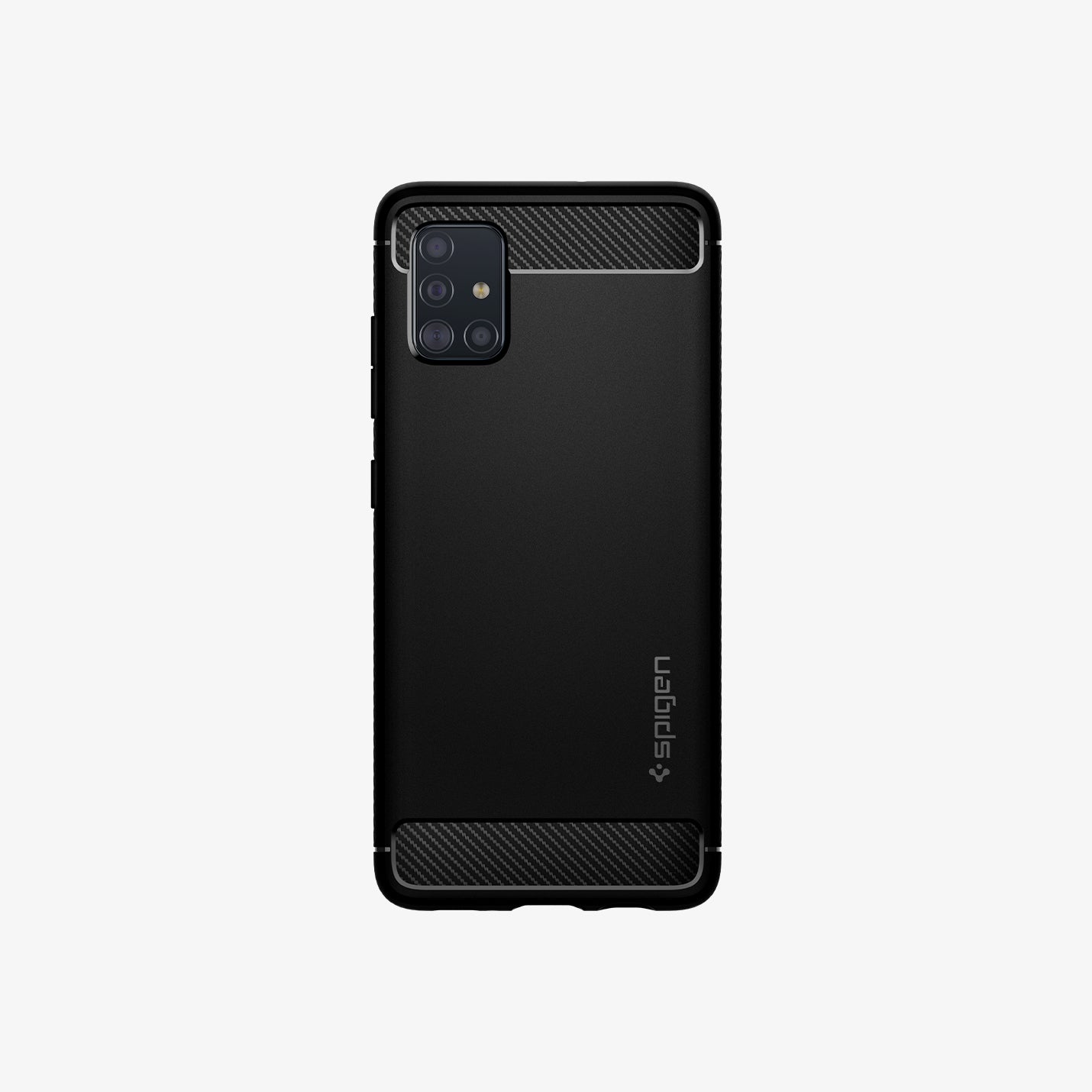 ACS00563 - Galaxy A51 Case Rugged Armor in Matte Black showing the back