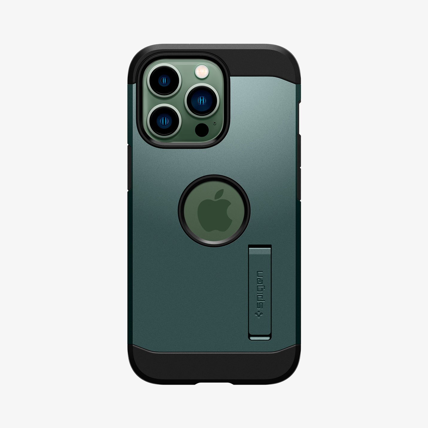 ACS04565 - iPhone 13 Pro Case Tough Armor in midnight green showing the back