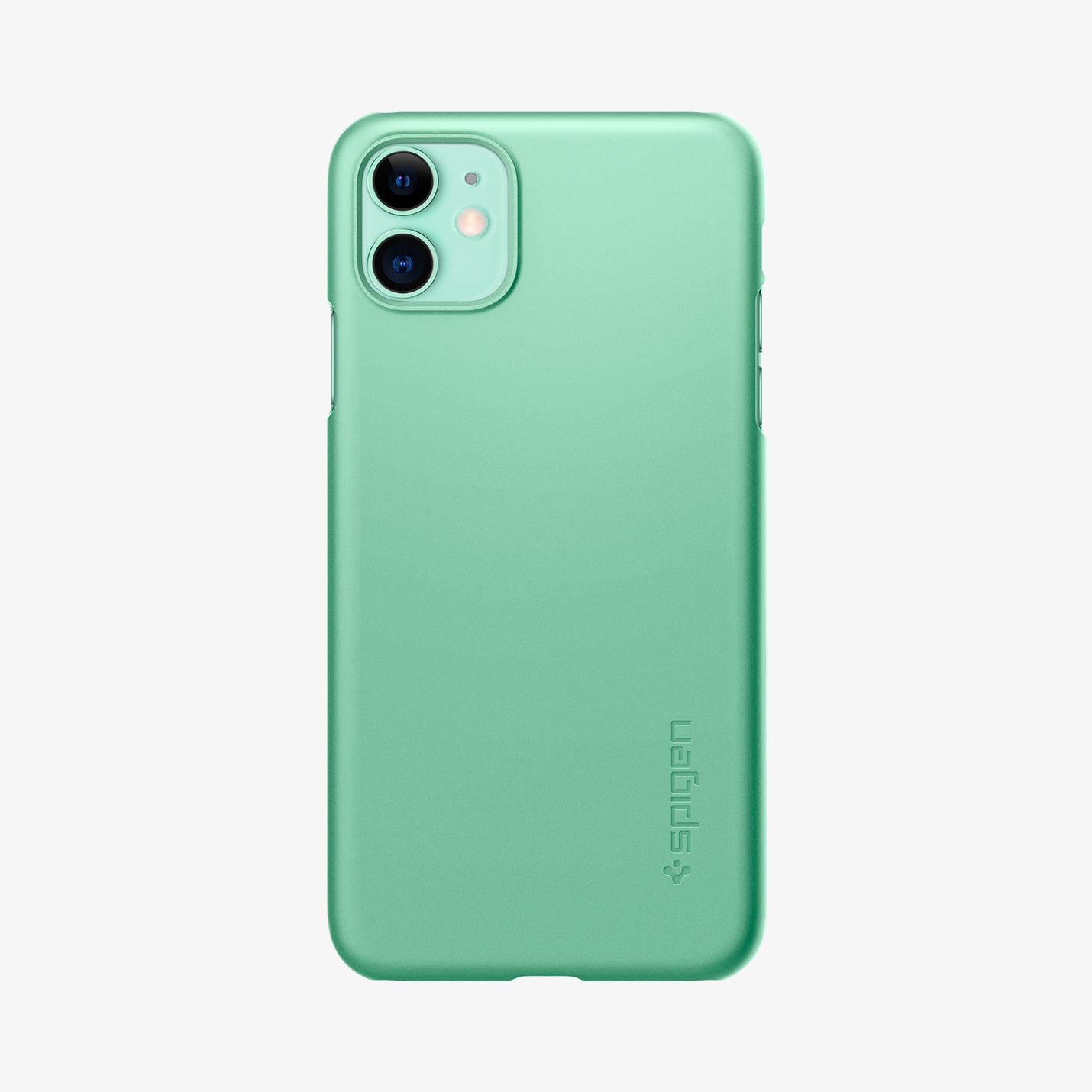 ACS00470 - iPhone 11 Series Case Thin Fit in Green showing the back