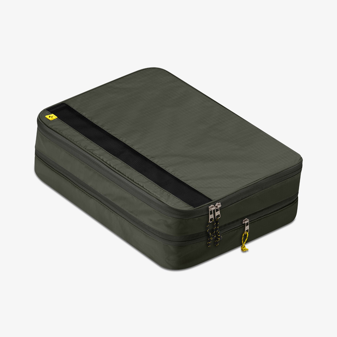 AFA08479 - Travel Packing Cubes KD600 small (2) + XL (1) in Hunter Green showing the front and side