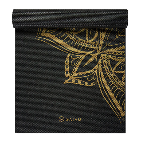 Premium Metallic Medallion Yoga Mat (6mm) half rolled