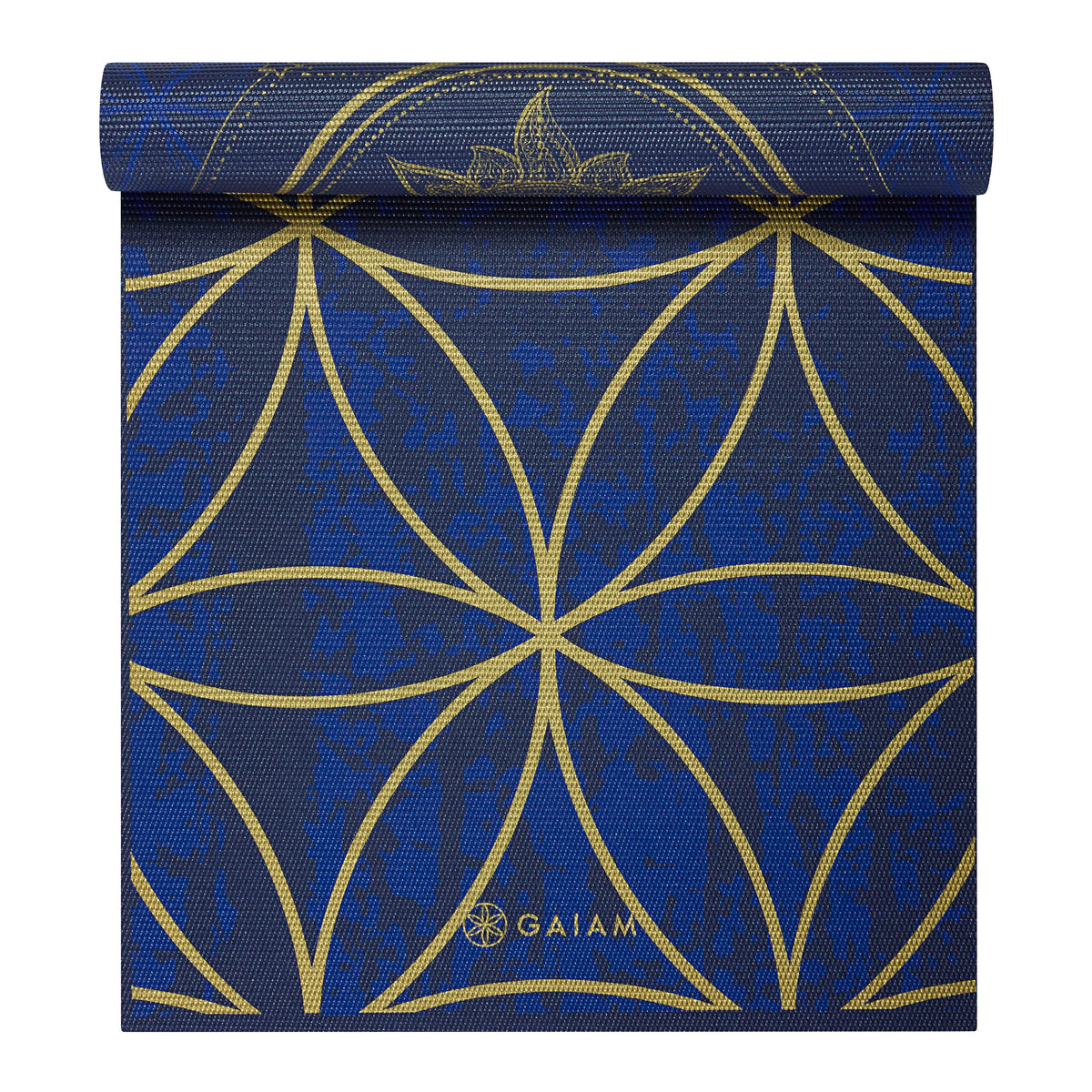Reversible Metallic Sun & Moon Yoga Mat (6mm) half rolled