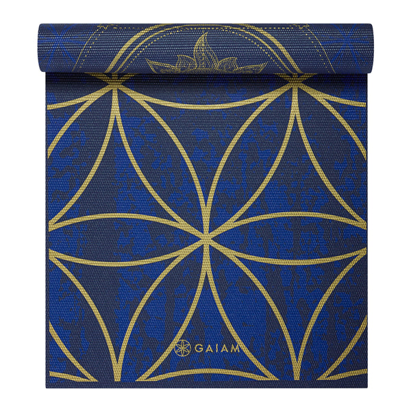 Reversible Metallic Sun & Moon Yoga Mat (6mm) half rolled