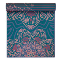 Premium Reversible Jade Salutation Yoga Mat (6mm) half rolled