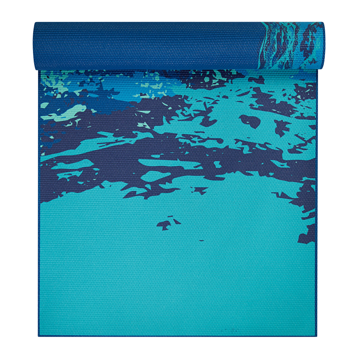 Premium Reversible Peaceful Waters Yoga Mat (6mm) half rolled