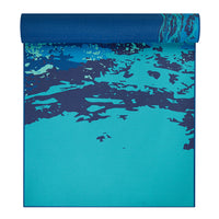Premium Reversible Peaceful Waters Yoga Mat (6mm) half rolled