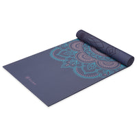 Premium Reversible Purple Illusion Yoga Mat (6mm) half rolled